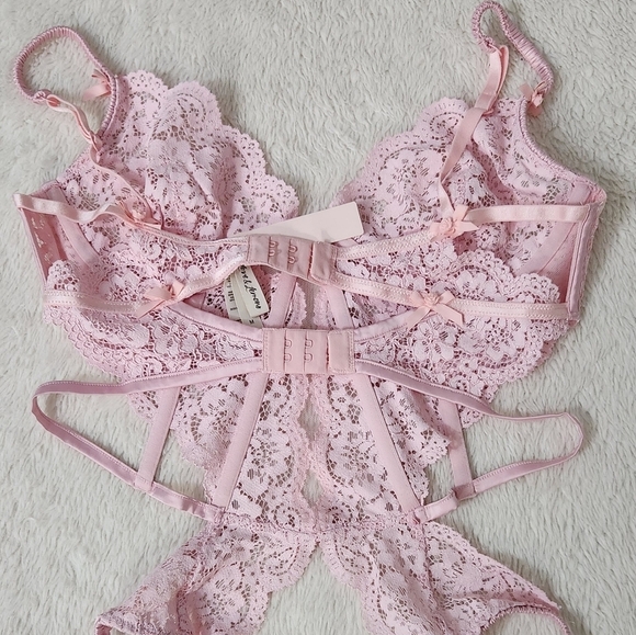 New!For Love and Lemons  Creamsicle Lace Teddy Bodysuit - Picture 7 of 12